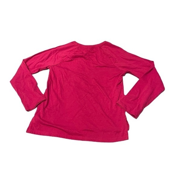 Athletic Works M (7/8) pink crew neck long sleeve hi-low Chase the Dream top - Picture 3 of 5